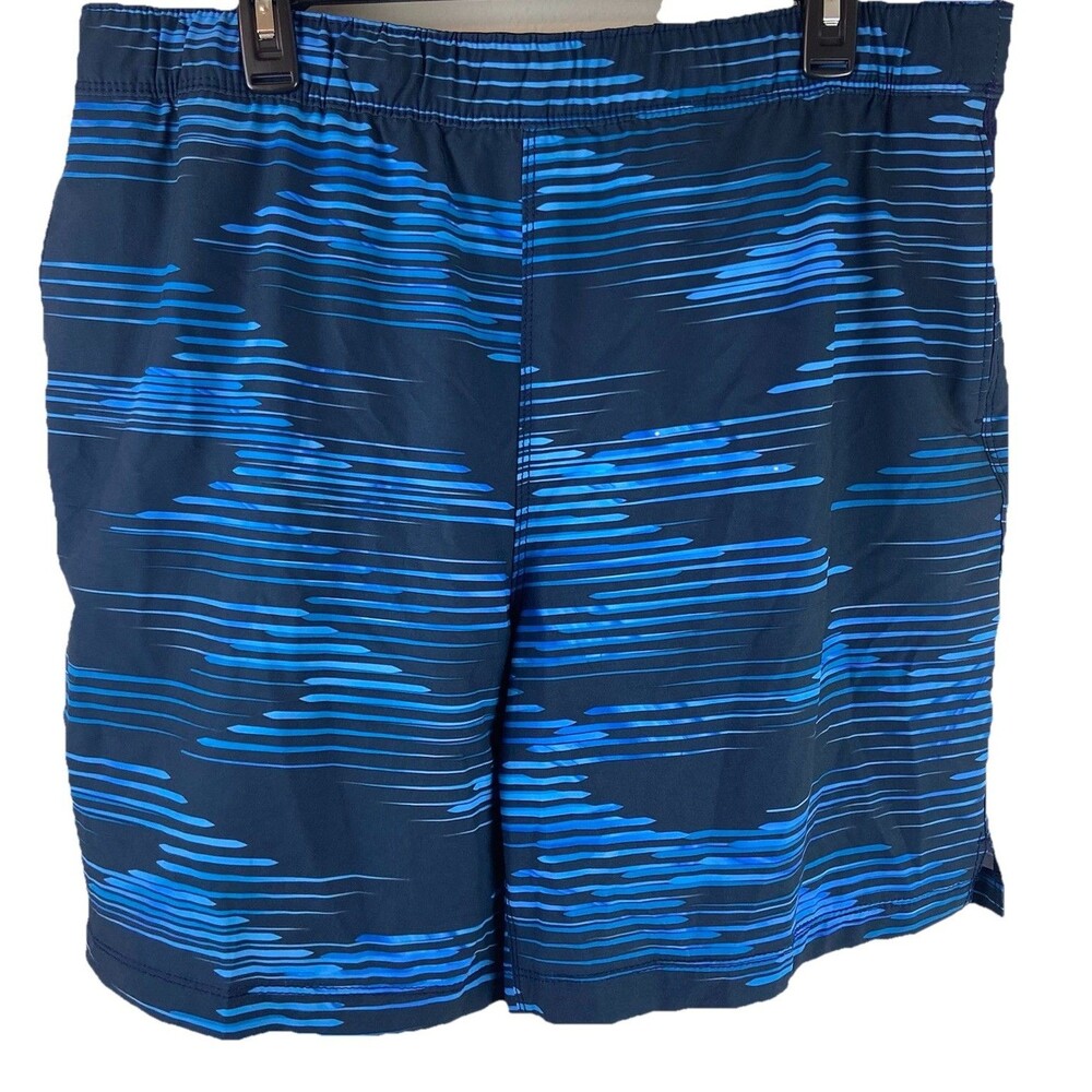Men's SPEEDO Navy Blue Swim Trunks Bathing Suit Lined Shorts Size XL